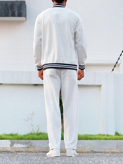 Demerio™ Elegant Men's Striped Jacket and Pants Set