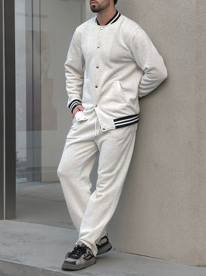 Demerio™ Elegant Men's Striped Jacket and Pants Set