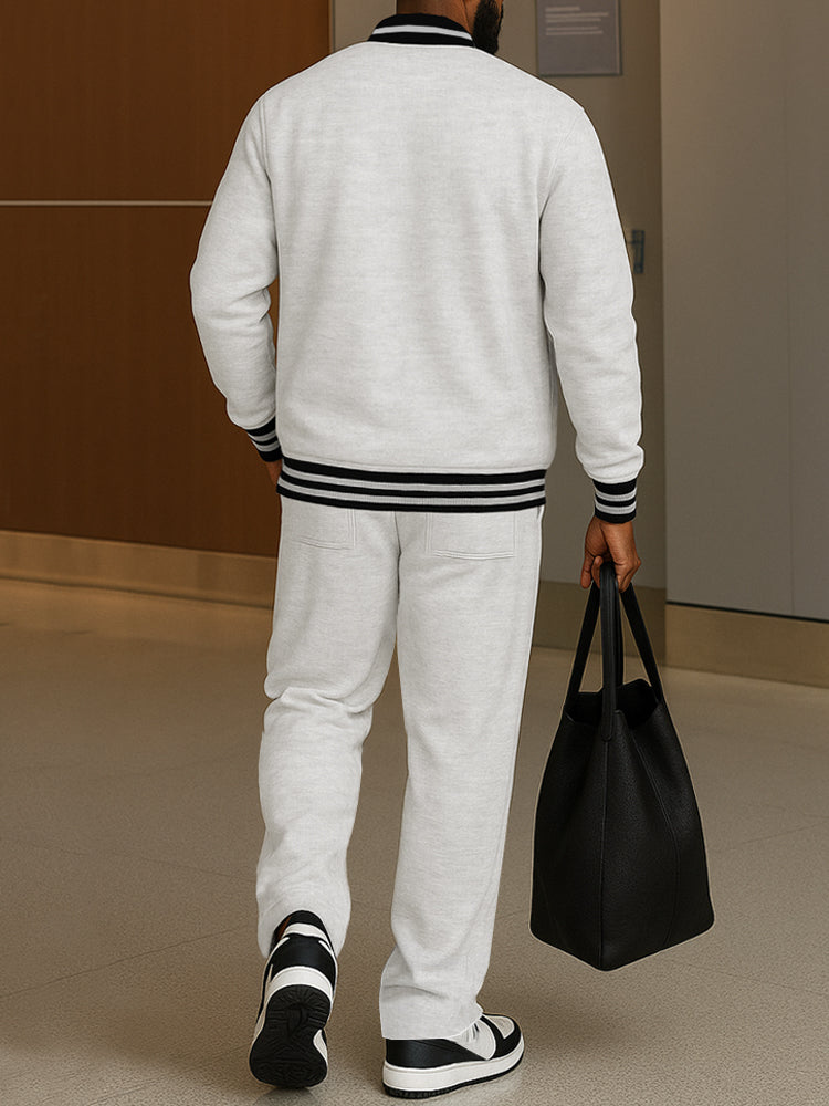 Demerio™ Elegant Men's Striped Jacket and Pants Set