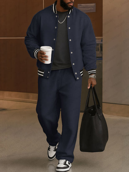 Demerio™ Elegant Men's Striped Jacket and Pants Set