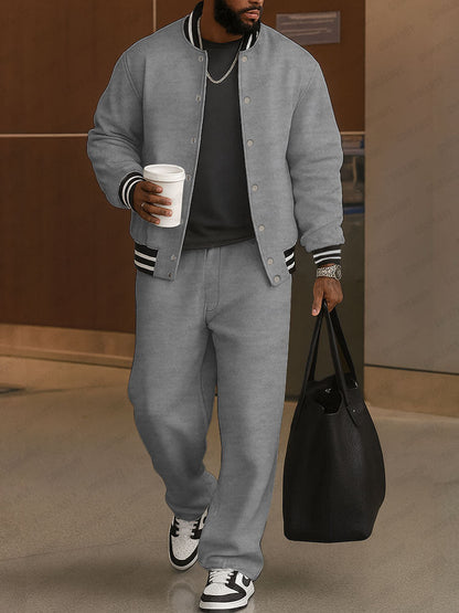 Demerio™ Elegant Men's Striped Jacket and Pants Set