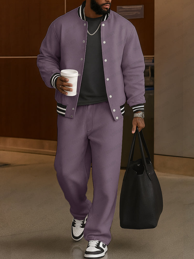 Demerio™ Elegant Men's Striped Jacket and Pants Set