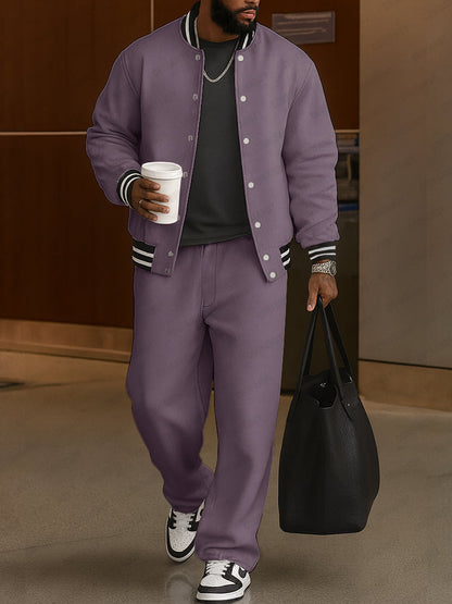 Demerio™ Elegant Men's Striped Jacket and Pants Set