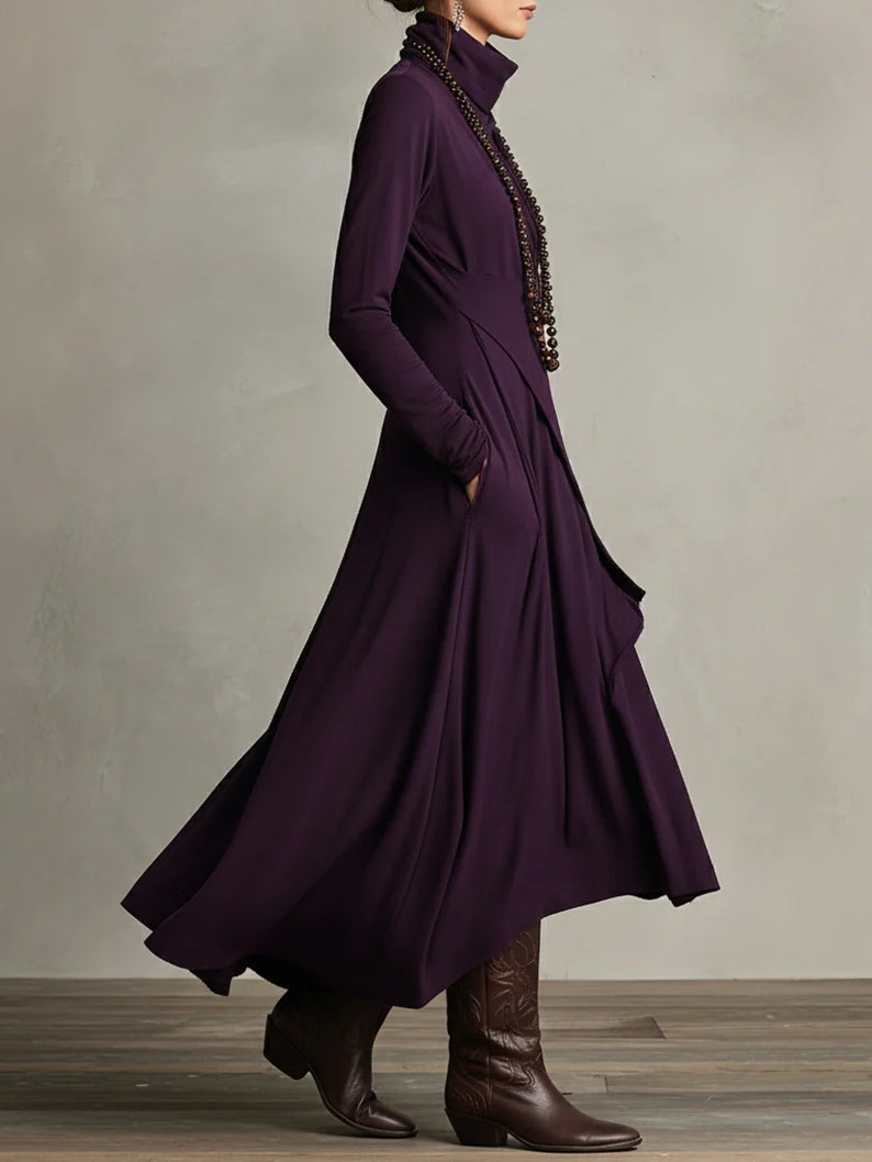 Quellora™ Maxi Dress with Cross Cape