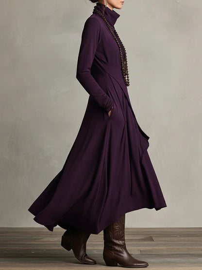Quellora™ Maxi Dress with Cross Cape