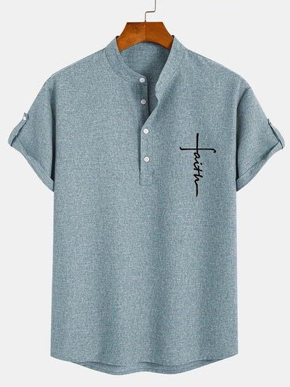 Hayes™ Elegant Short-Sleeve High-Collar Shirt