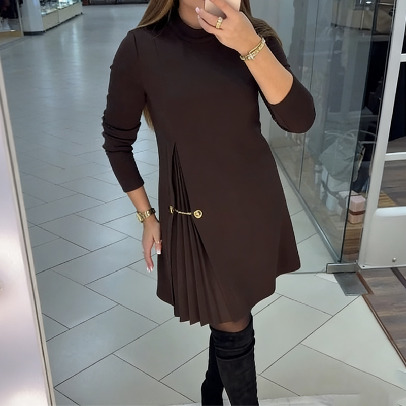 Avelune™ Classic Women's Dress with Elegant Pleated Panels
