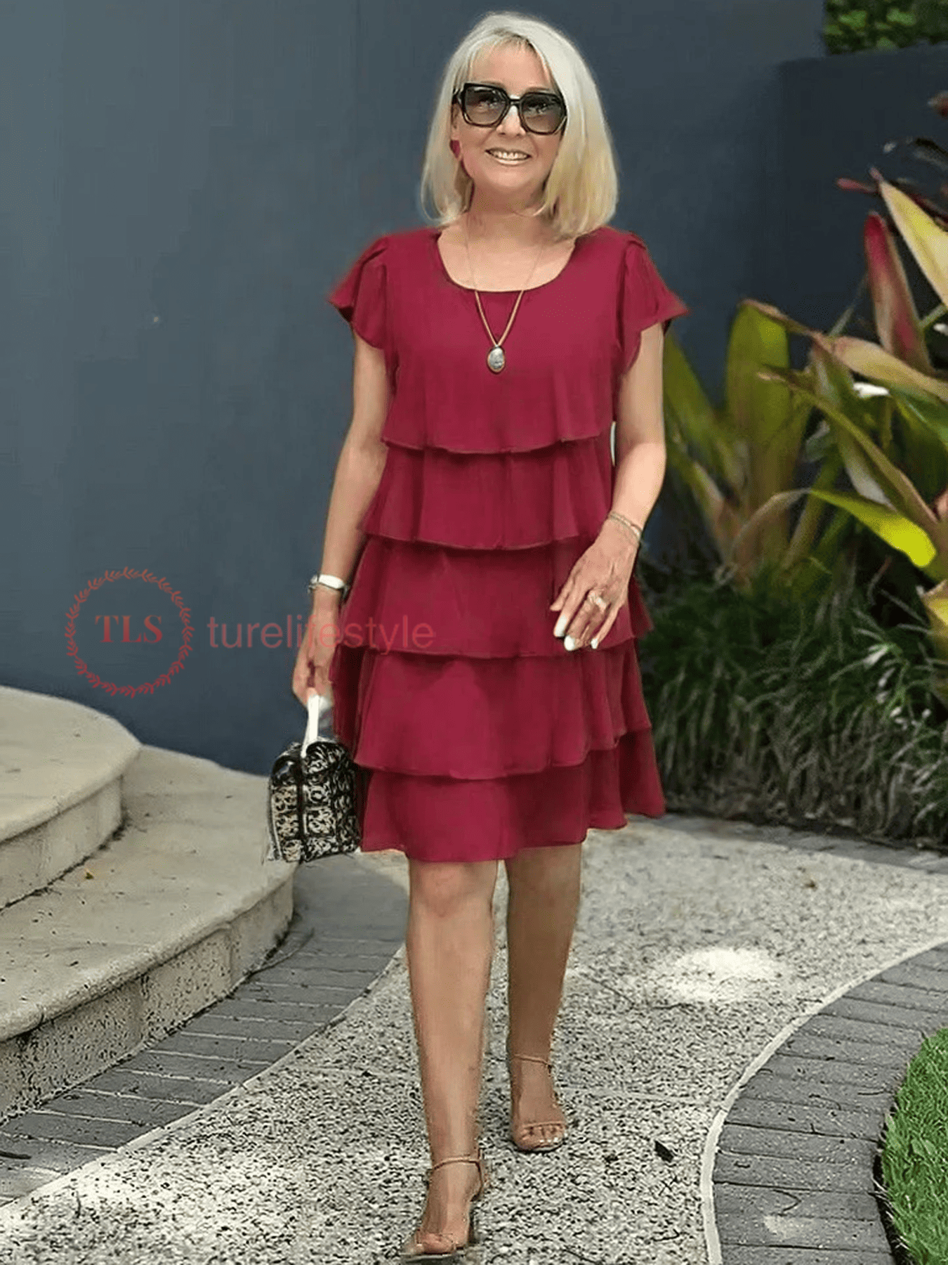 Arvella™ Double Layer Chiffon Cape Dress