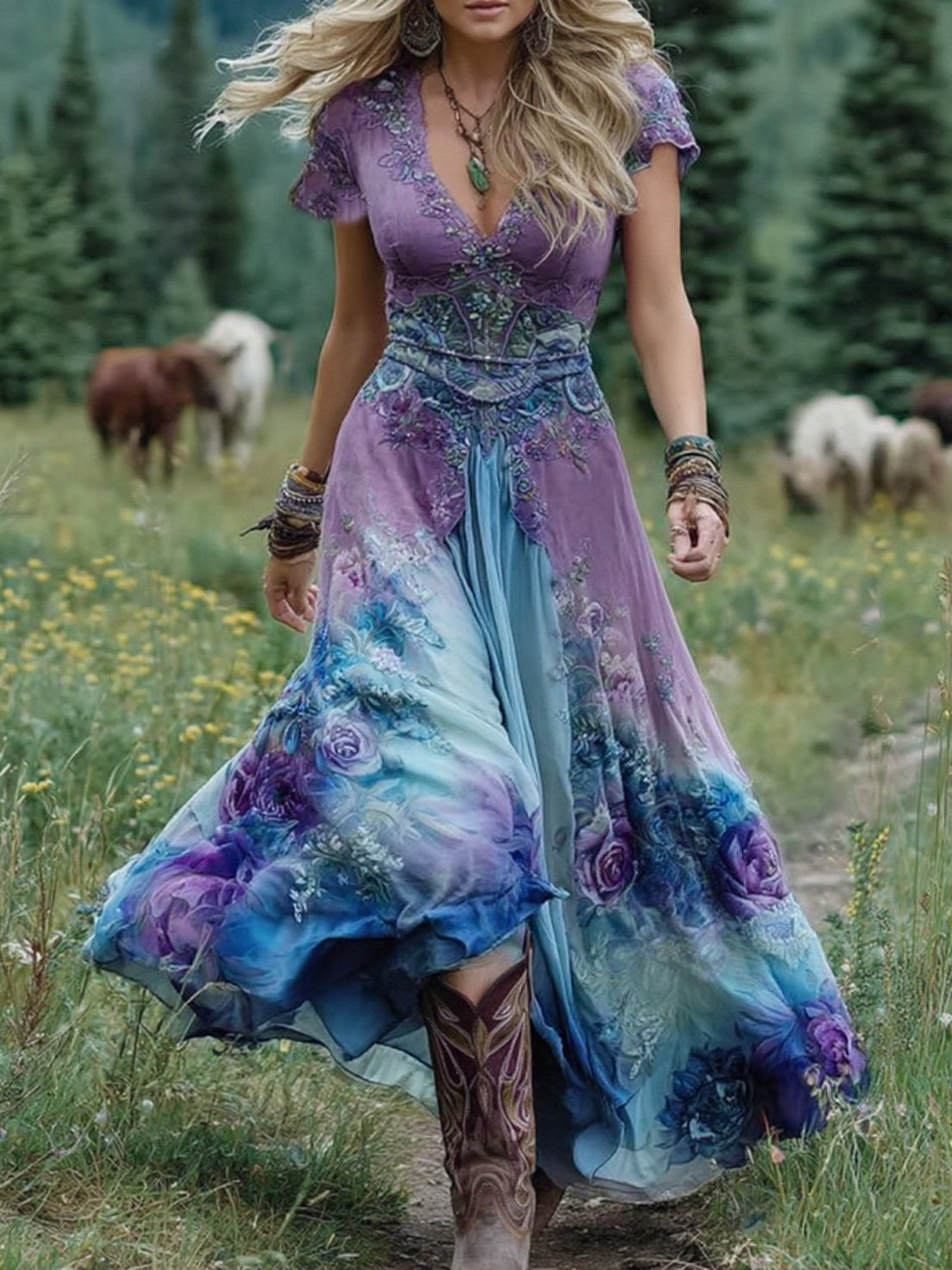 Amélique™ Floral Maxi Dress Spring Look
