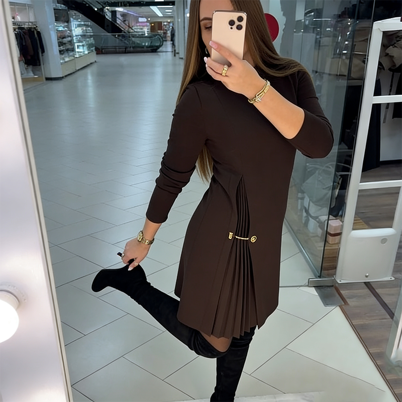 Avelune™ Classic Women's Dress with Elegant Pleated Panels