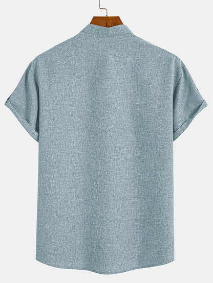 Hayes™ Elegant Short-Sleeve High-Collar Shirt