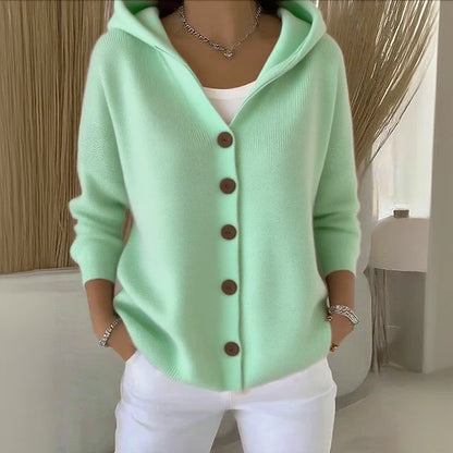 Ulorae™ Hooded Knit Cardigan with Buttons