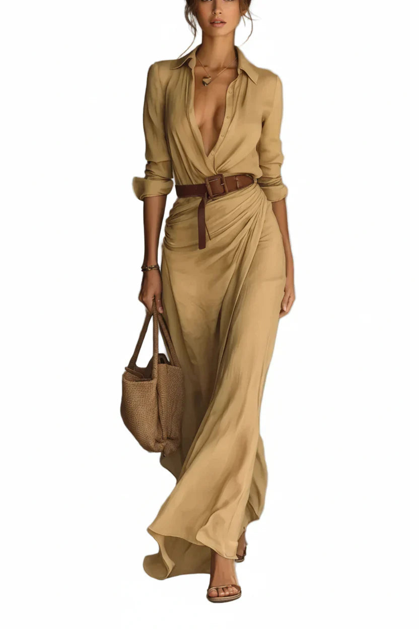 Auvéra™ Versatile Long Sleeve Maxi Dress for an Elegant Look