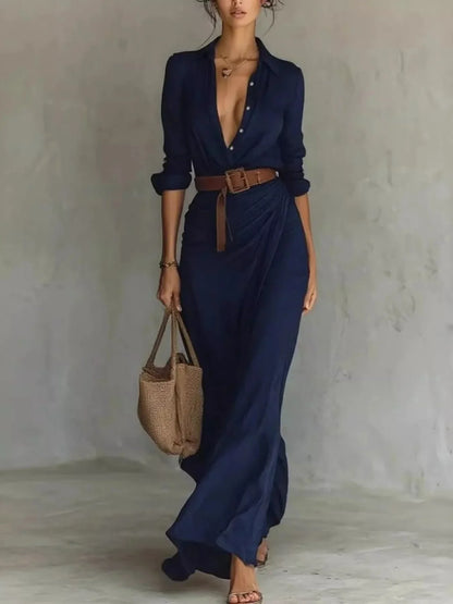 Auvéra™ Versatile Long Sleeve Maxi Dress for an Elegant Look