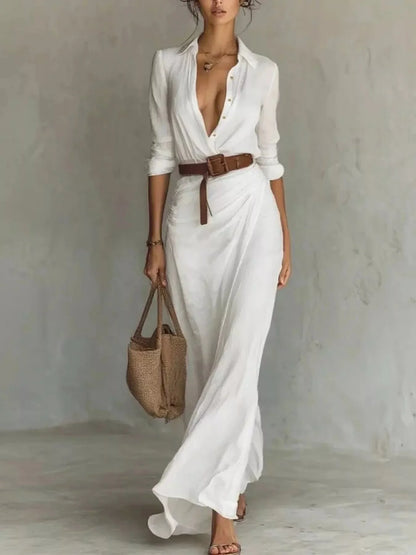 Auvéra™ Versatile Long Sleeve Maxi Dress for an Elegant Look