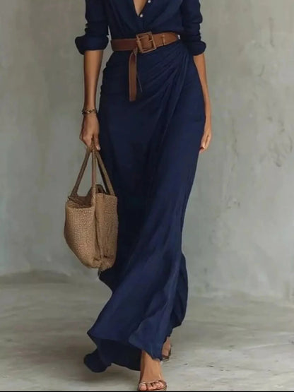 Auvéra™ Versatile Long Sleeve Maxi Dress for an Elegant Look