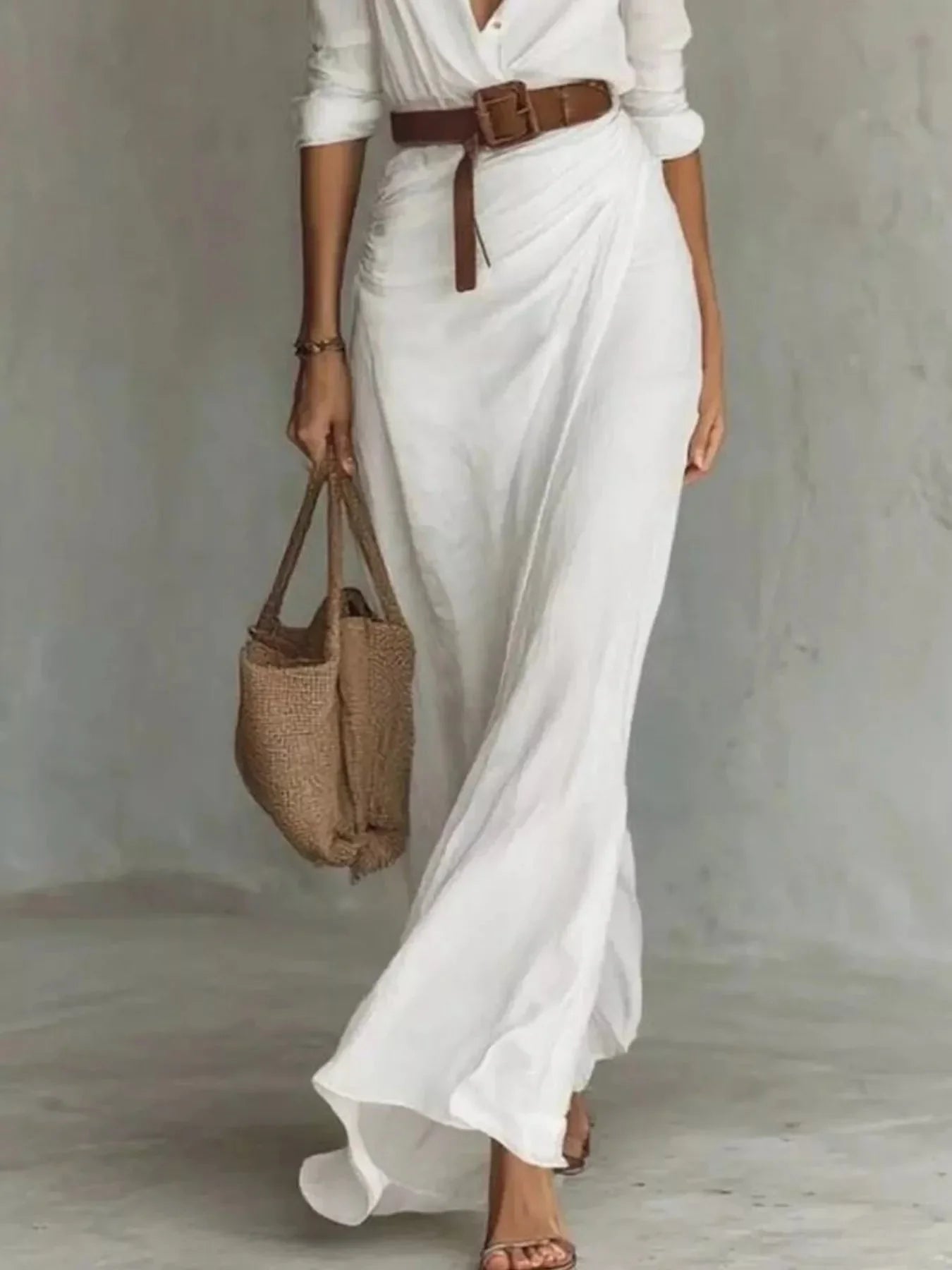 Auvéra™ Versatile Long Sleeve Maxi Dress for an Elegant Look