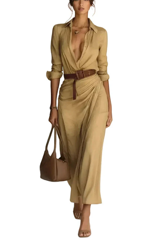 Auvéra™ Versatile Long Sleeve Maxi Dress for an Elegant Look