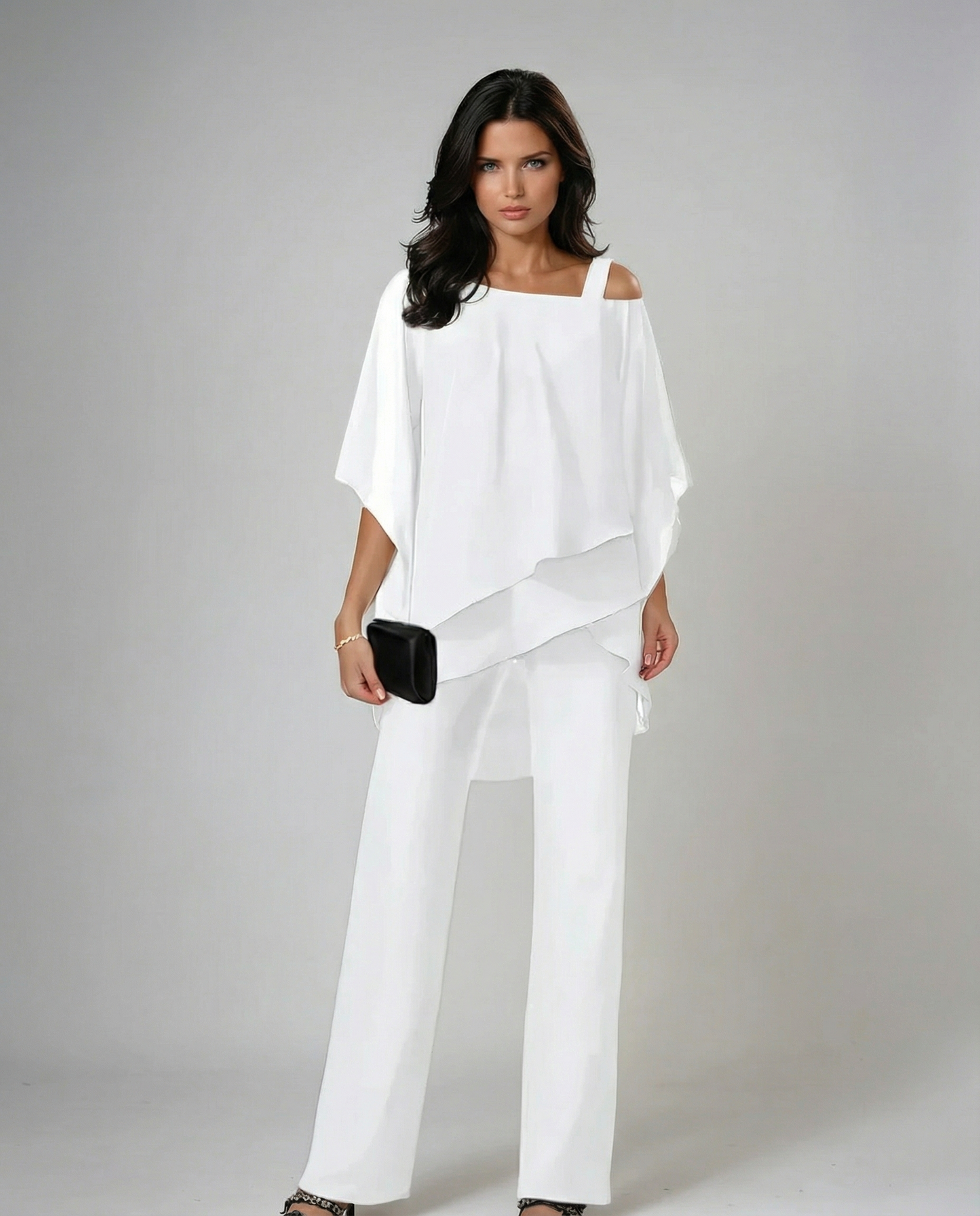 Orosette™ Modern Asymmetrical Top and Wide Pants Set