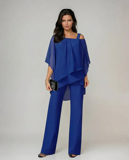 Orosette™ Modern Asymmetrical Top and Wide Pants Set