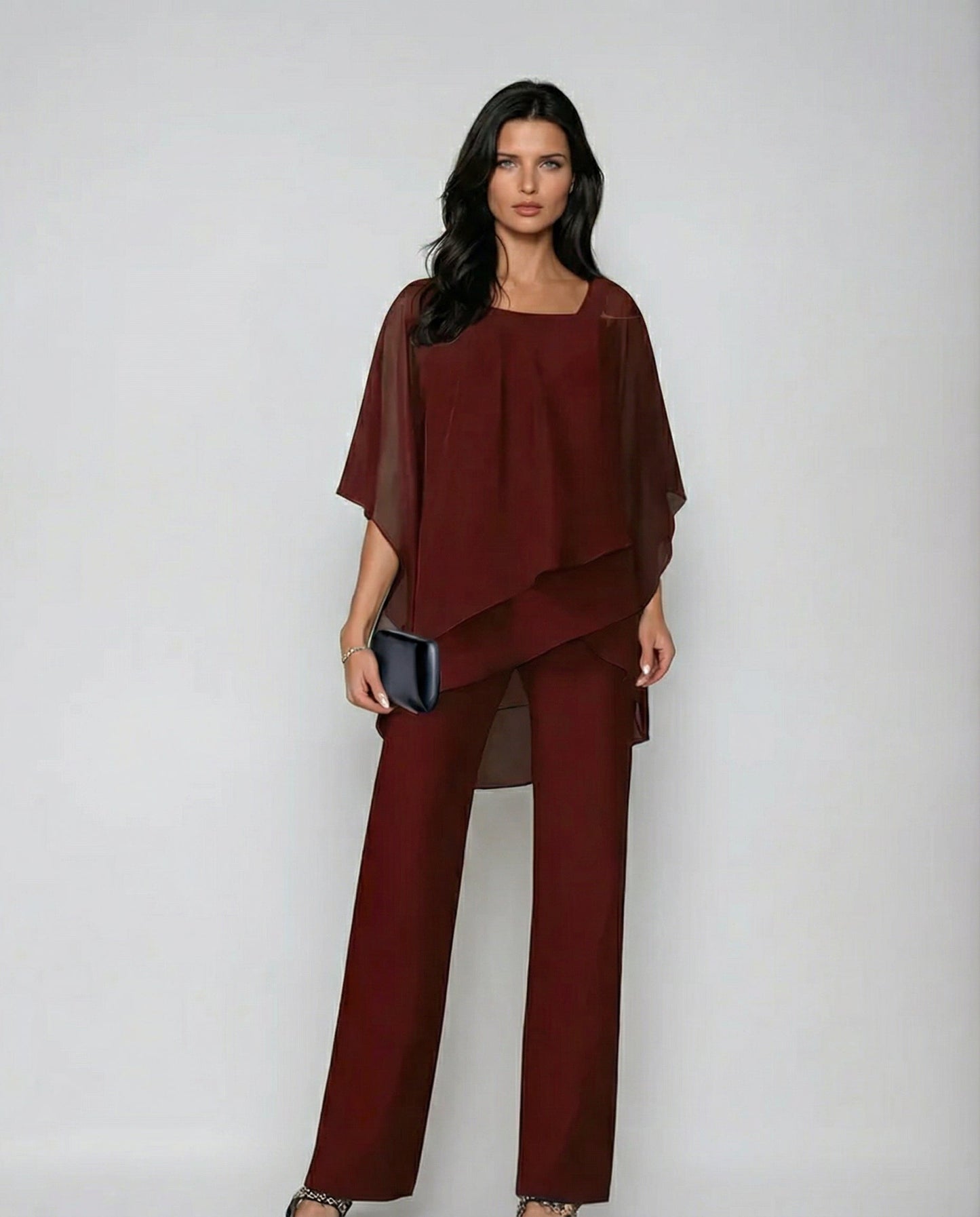 Orosette™ Modern Asymmetrical Top and Wide Pants Set