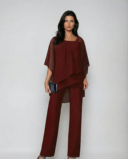 Orosette™ Modern Asymmetrical Top and Wide Pants Set
