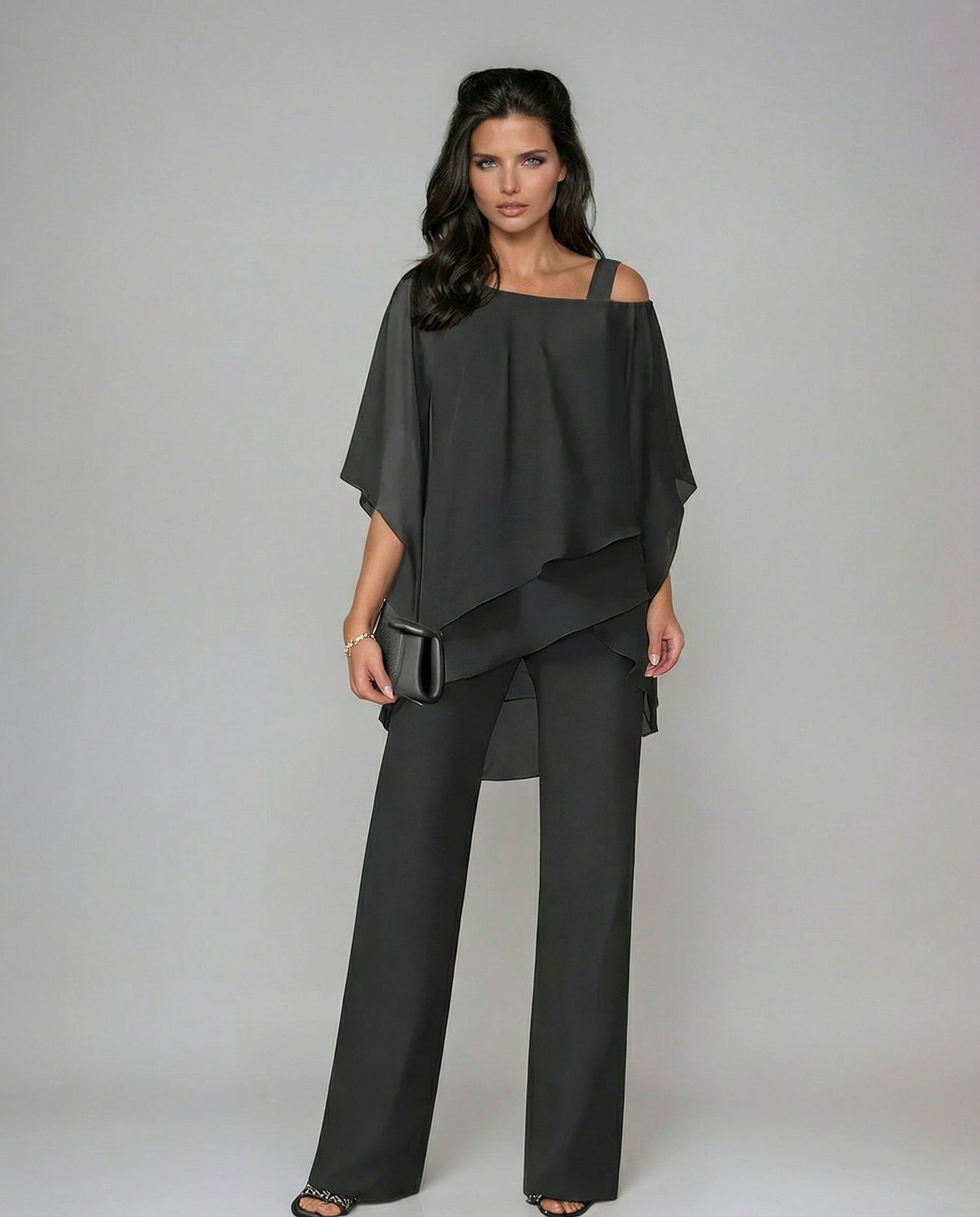 Orosette™ Modern Asymmetrical Top and Wide Pants Set