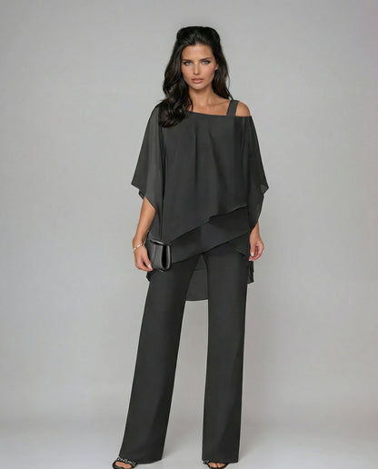 Orosette™ Modern Asymmetrical Top and Wide Pants Set