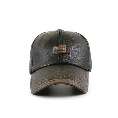 Olivaro™ Warm Leather Cap for Men Ideal for Autumn and Winter