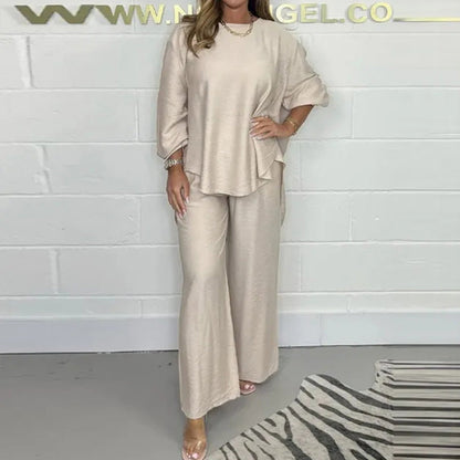 Nova™ Long Sleeve Blouse and Wide Leg Pants Set for Women