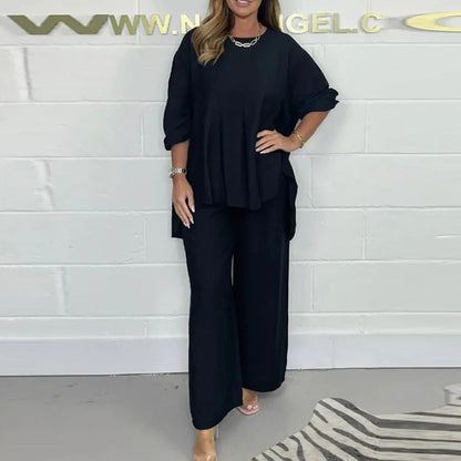 Nova™ Long Sleeve Blouse and Wide Leg Pants Set for Women