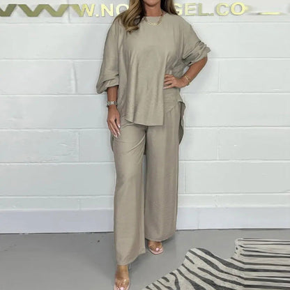 Nova™ Long Sleeve Blouse and Wide Leg Pants Set for Women