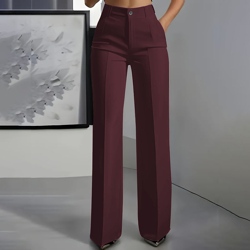 Yarevée™ High-Waisted Straight Cut Trousers