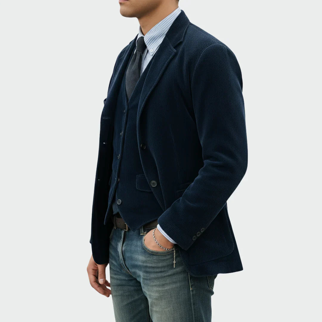 VALTRO™ Men's Velvet Blazer and Vest Set